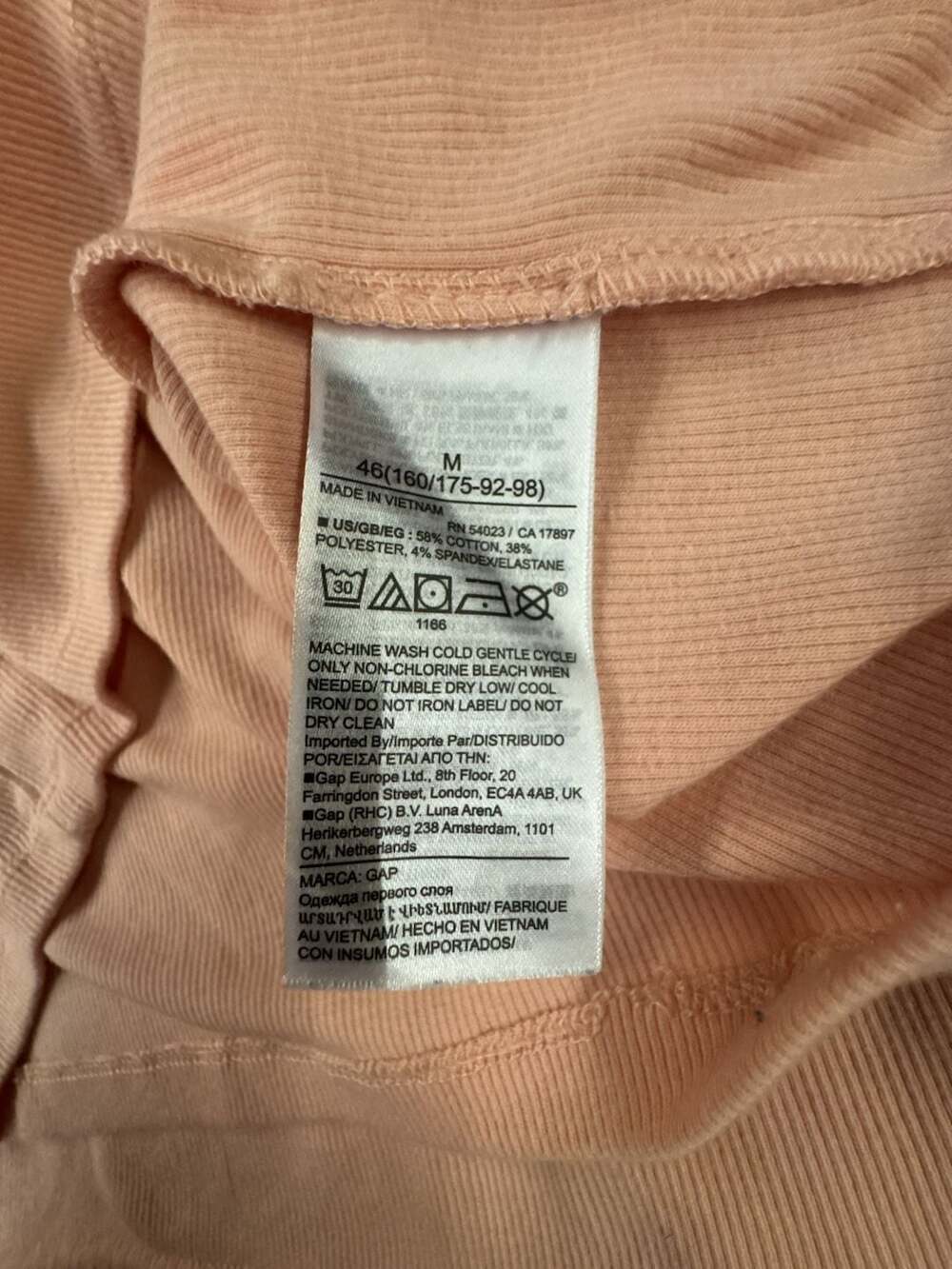 Gap Women's Light Pink Ribbed Short Sleeve Henley Tee Shirt Size M